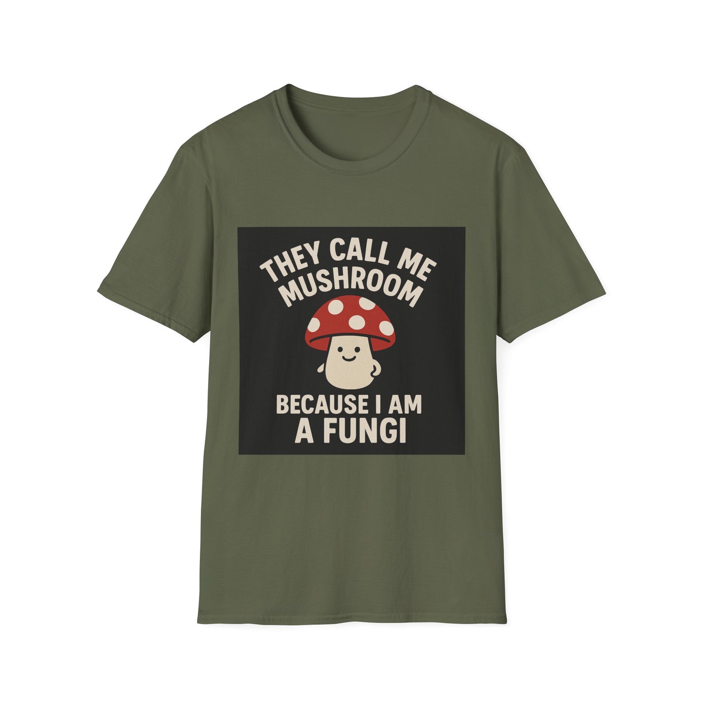 Funny Fungi T-Shirt, Unisex Softstyle Tee, Humorous Gift for Mushroom Lovers, Cute Casual Wear, Nature Lover Shirt